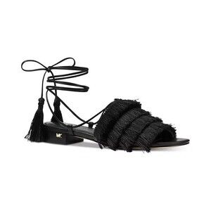 Michael Kors Gallagher Lace-Up Sandals Fun Tassel Fringe Strappy Sandals Size  9